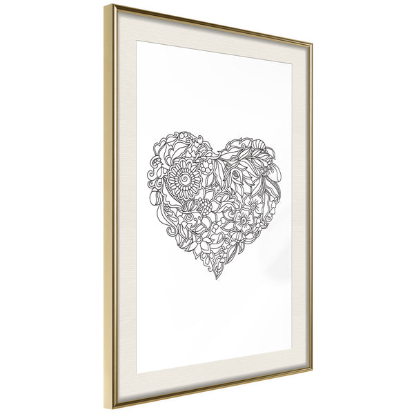 Poster - Fulfillment of Love  - goud passepartout