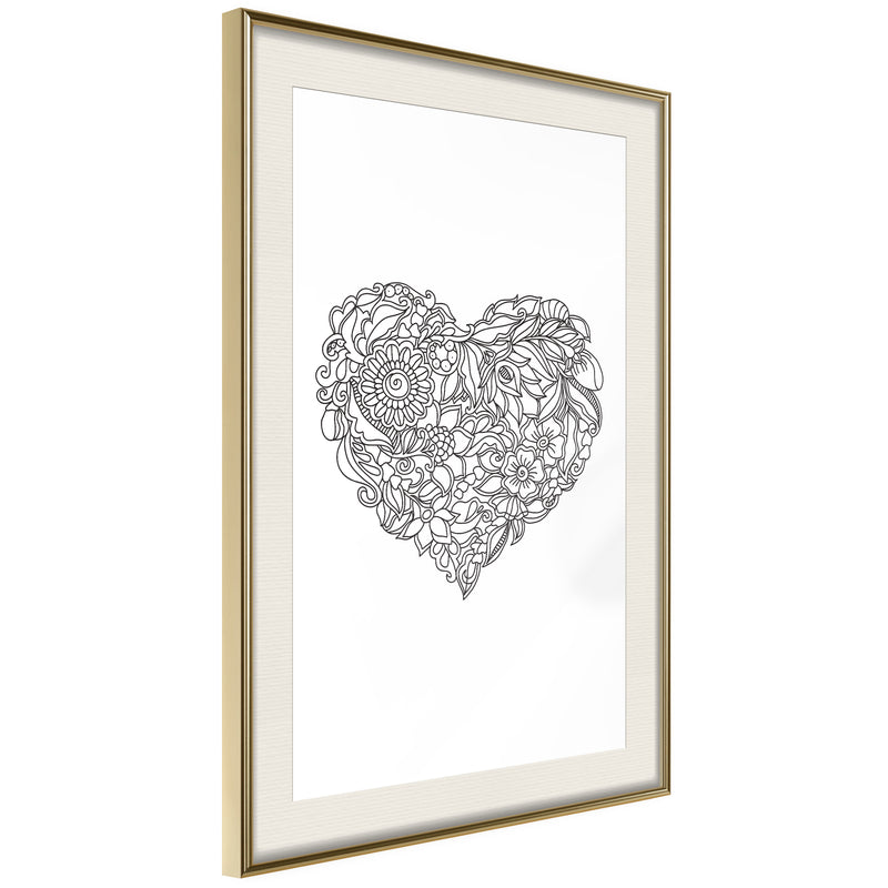 Poster - Fulfillment of Love  - goud passepartout