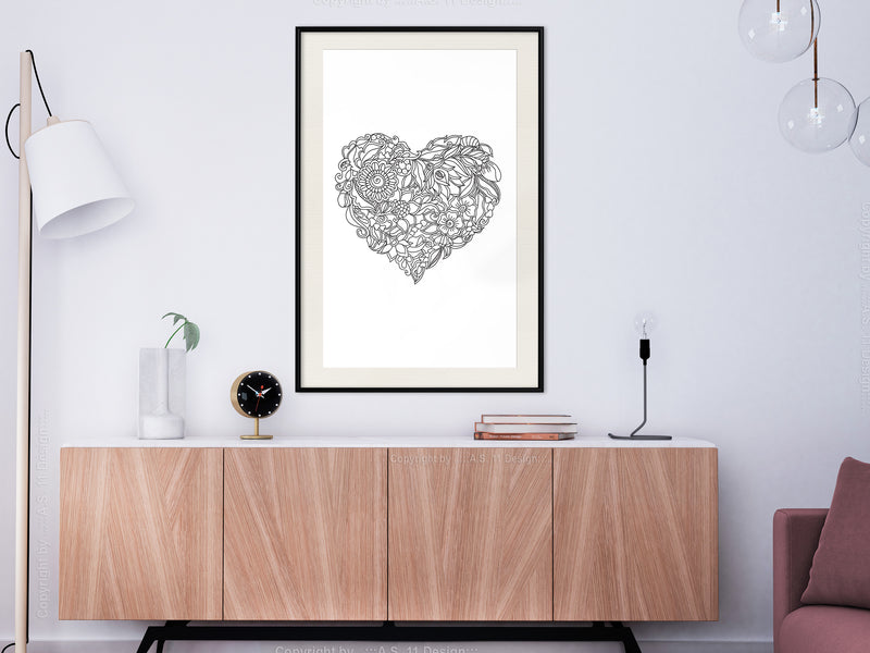 Poster - Fulfillment of Love  - zwart passepartout