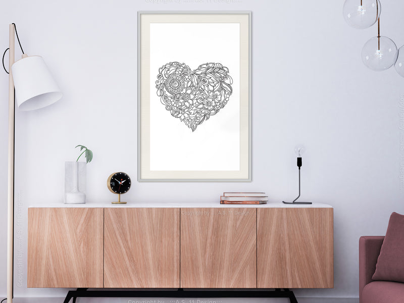 Poster - Fulfillment of Love  - wit passepartout