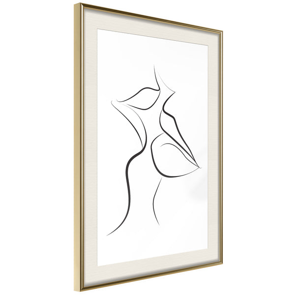 Poster - Passionate Closeness  - goud passepartout