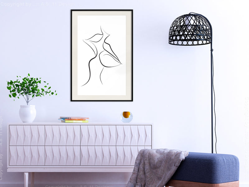 Poster - Passionate Closeness  - zwart passepartout