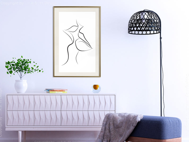 Poster - Passionate Closeness  - goud passepartout