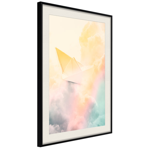 Poster - Paper Boat  - zwart passepartout