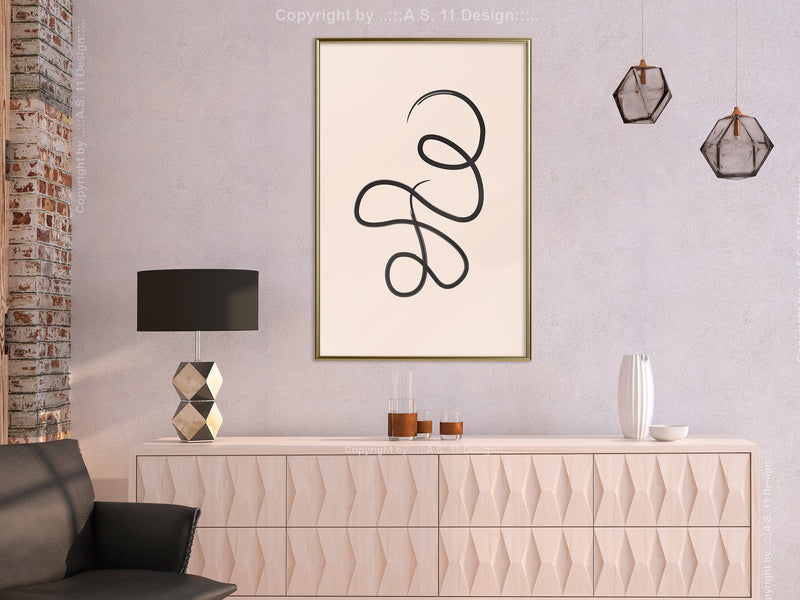 Poster - Winding Road  - goud