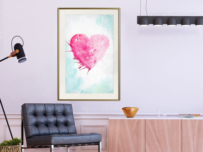 Poster - Symbol Of Love  - goud passepartout