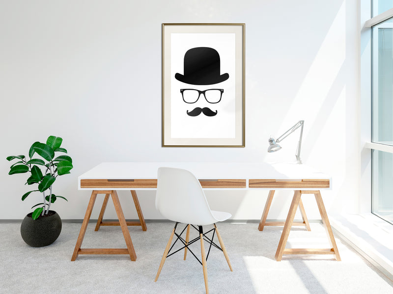Poster - Gentleman Attributes  - goud passepartout