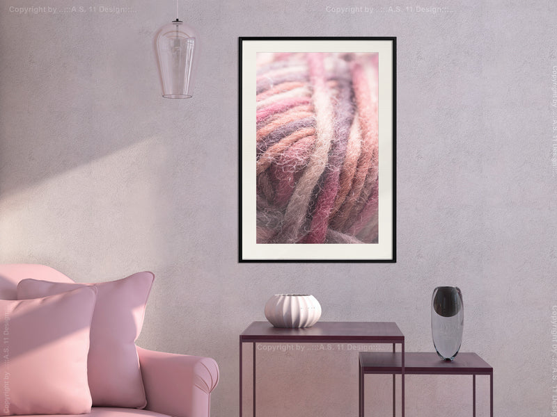 Poster - Skein of Wool  - zwart passepartout