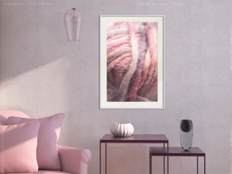 Poster - Skein of Wool  - wit passepartout