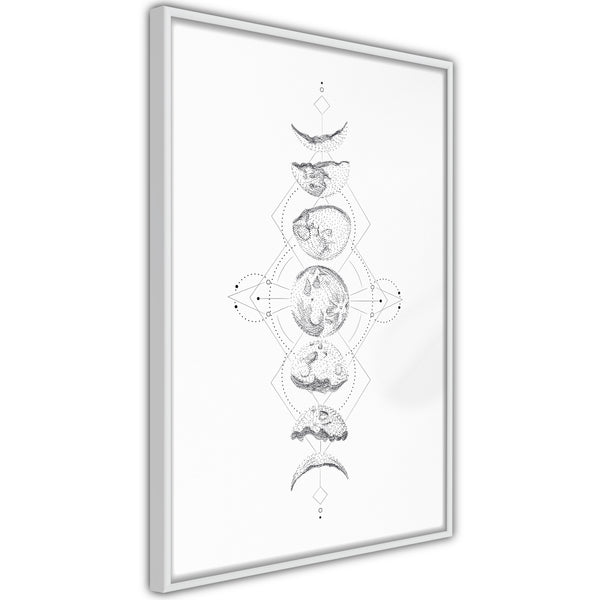 Poster - Silver Globe  - wit