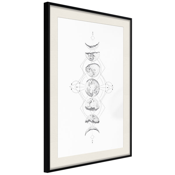 Poster - Silver Globe  - zwart passepartout