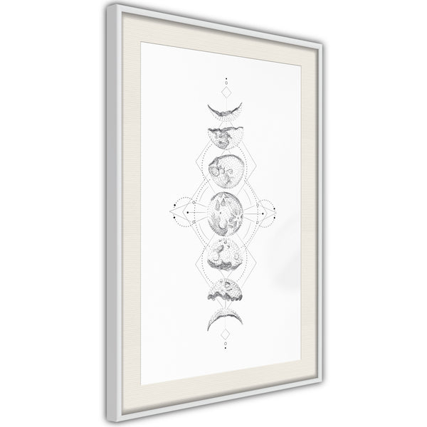 Poster - Silver Globe  - wit passepartout