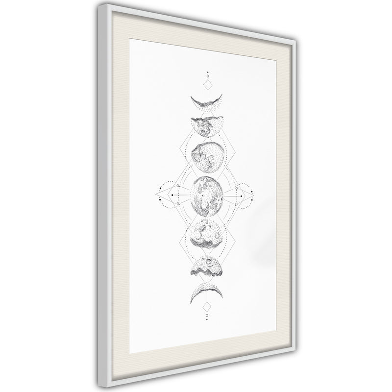 Poster - Silver Globe  - wit passepartout