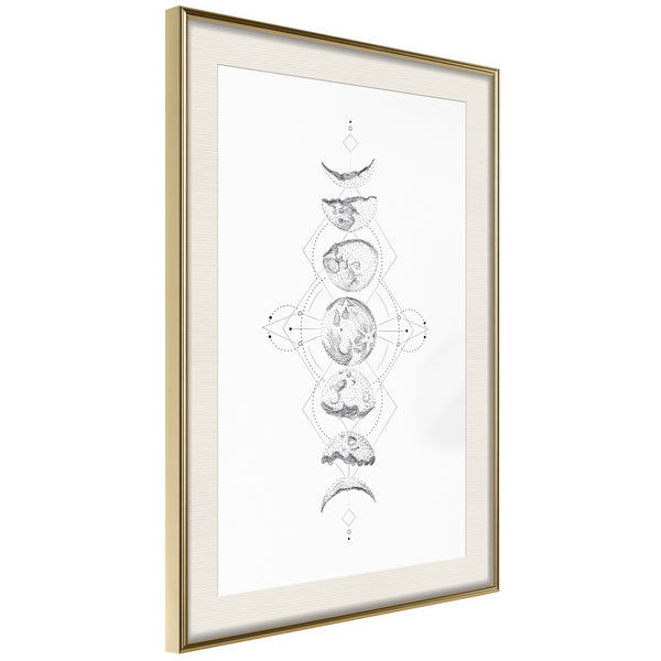 Poster - Silver Globe  - goud passepartout