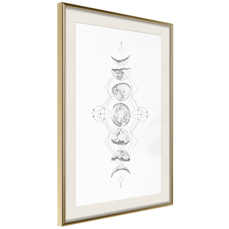 Poster - Silver Globe  - goud passepartout