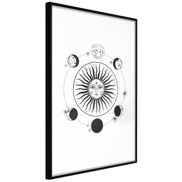 Poster - Sun and Moon  - zwart