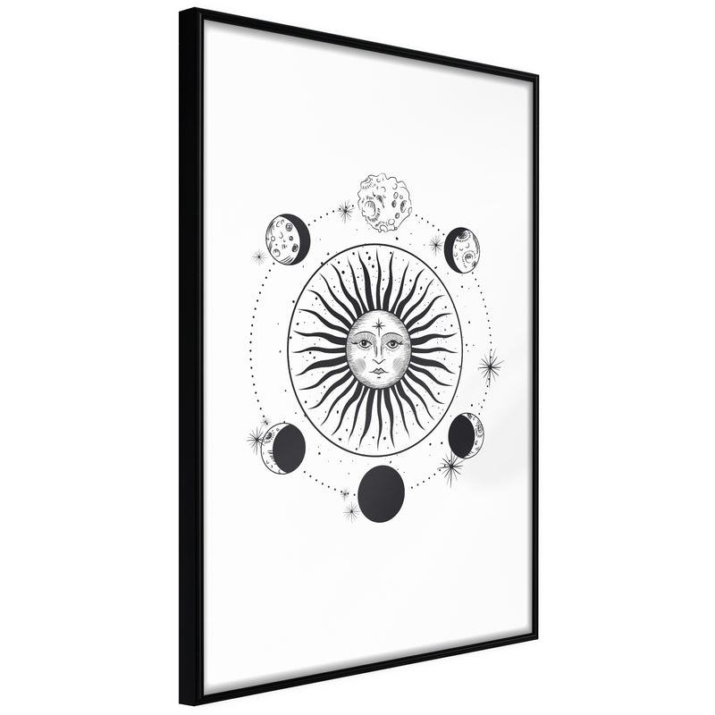Poster - Sun and Moon  - zwart