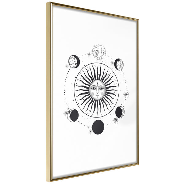 Poster - Sun and Moon  - goud