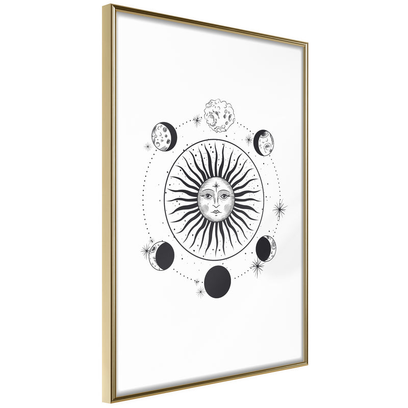 Poster - Sun and Moon  - goud