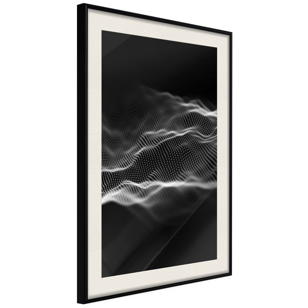 Poster - Sound Wave  - zwart passepartout