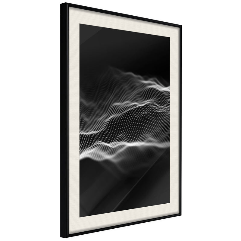 Poster - Sound Wave  - zwart passepartout