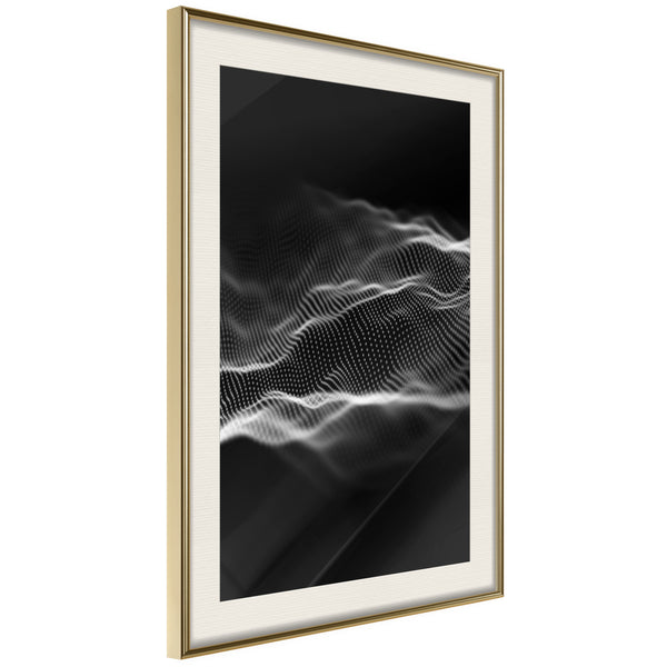 Poster - Sound Wave  - goud passepartout