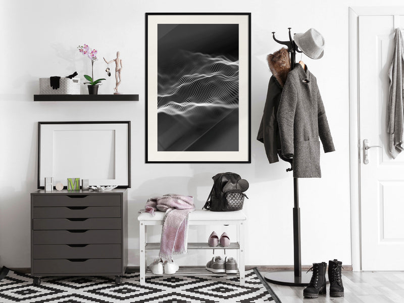 Poster - Sound Wave  - zwart passepartout