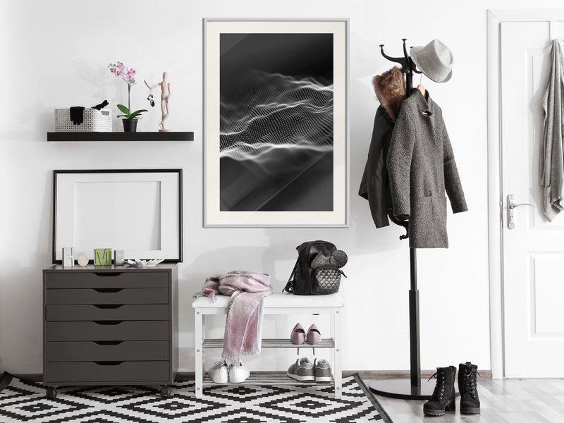 Poster - Sound Wave  - wit passepartout