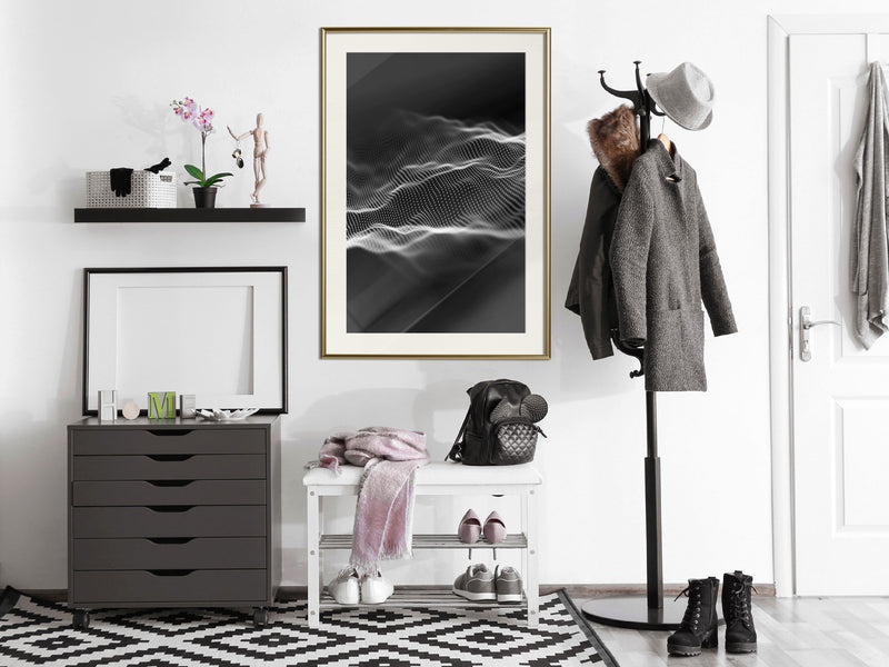 Poster - Sound Wave  - goud passepartout