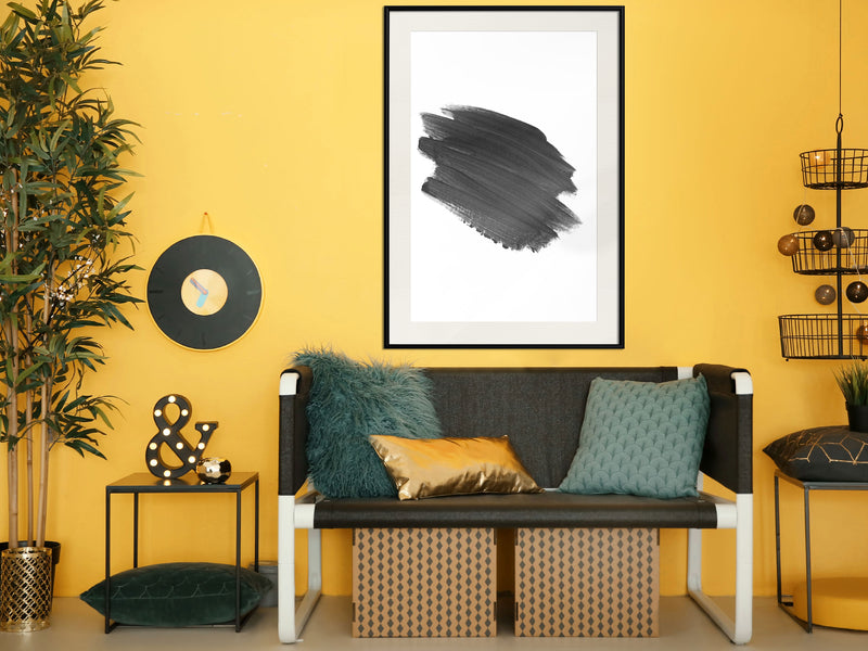 Poster - Brush Test  - zwart passepartout