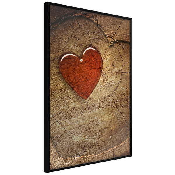 Poster - Carved Heart  - zwart