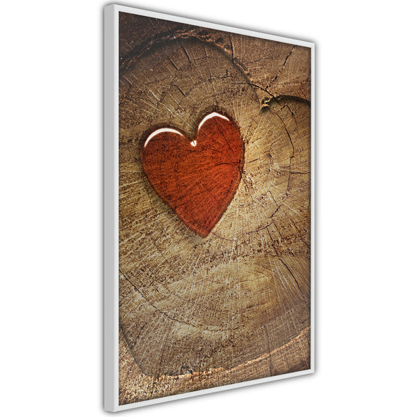 Poster - Carved Heart  - wit