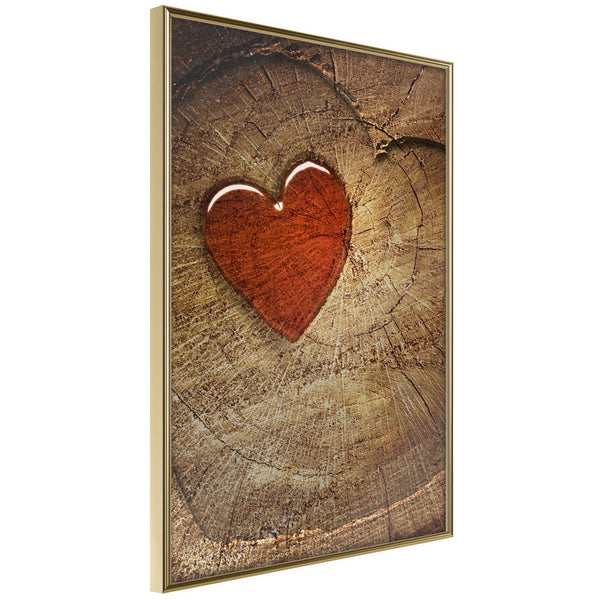 Poster - Carved Heart  - goud
