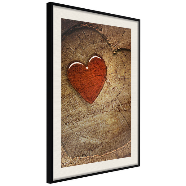 Poster - Carved Heart  - zwart passepartout