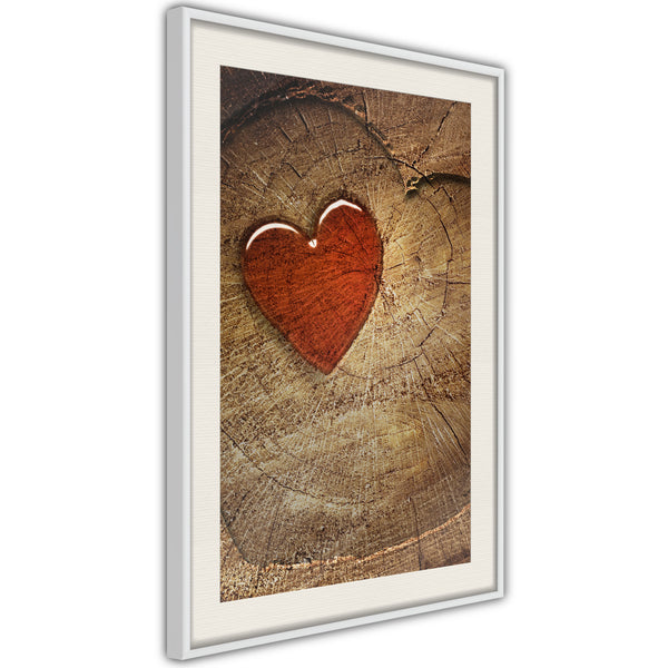 Poster - Carved Heart  - wit passepartout