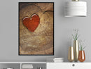 Poster - Carved Heart  - zwart