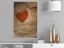 Poster - Carved Heart  - wit