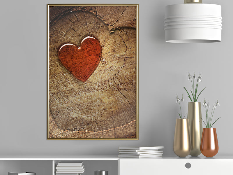 Poster - Carved Heart  - goud