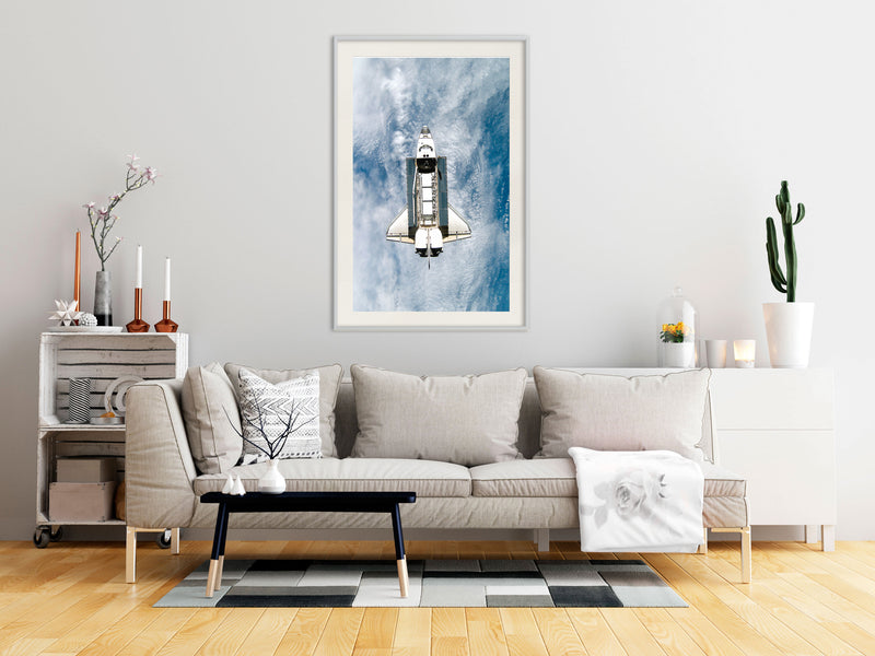 Poster - Shuttle Flight  - wit passepartout