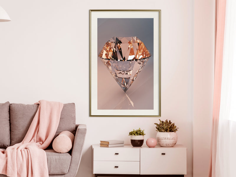 Poster - Shiny Gem  - goud passepartout