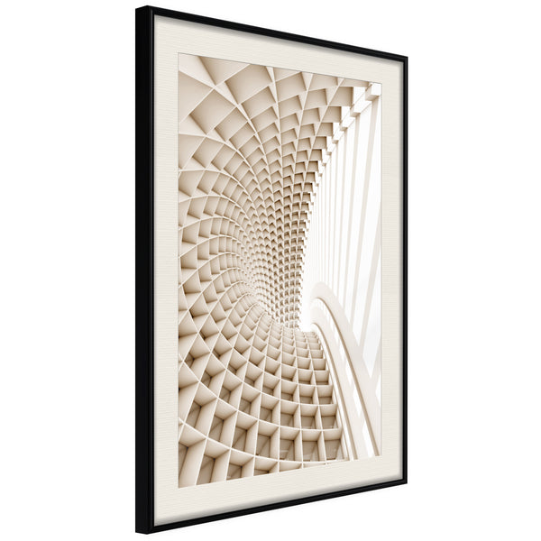 Poster - Curved Library  - zwart passepartout