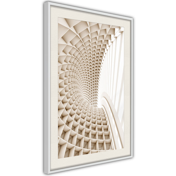 Poster - Curved Library  - wit passepartout