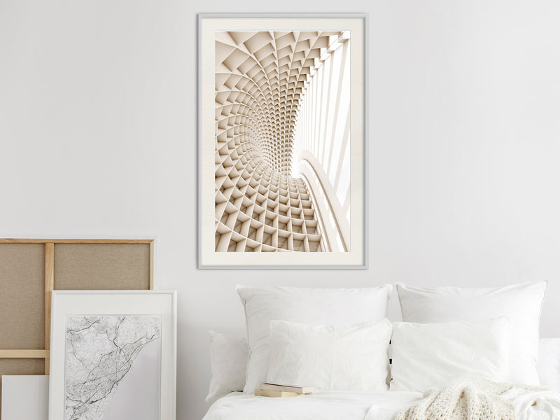 Poster - Curved Library  - wit passepartout