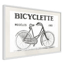 Poster - Bicyclette  - wit passepartout