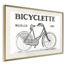 Poster - Bicyclette  - goud passepartout