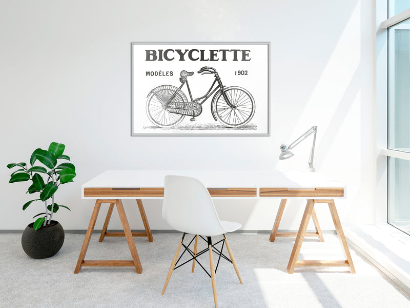 Poster - Bicyclette  - wit