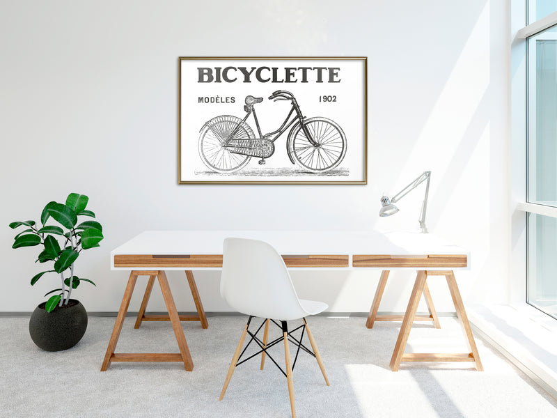 Poster - Bicyclette  - goud
