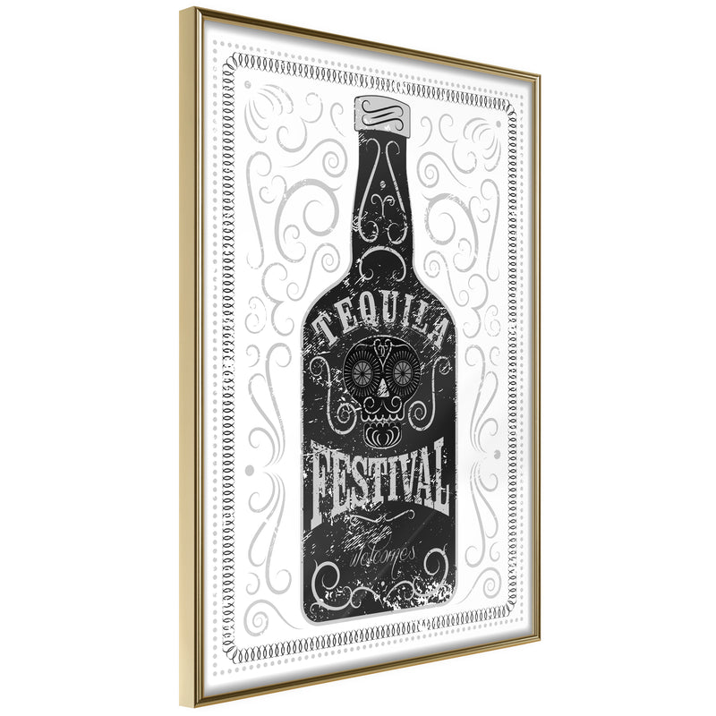 Poster - Bottle of Tequila  - goud
