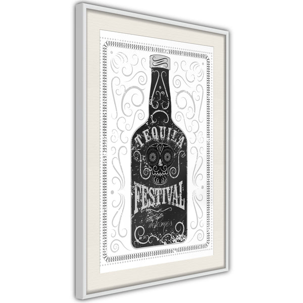 Poster - Bottle of Tequila  - wit passepartout