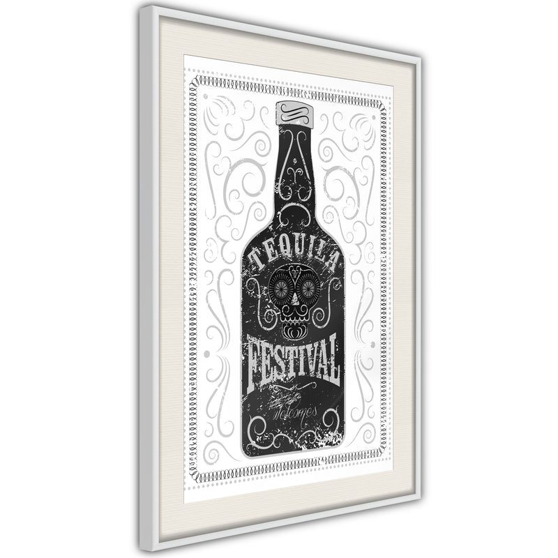 Poster - Bottle of Tequila  - wit passepartout